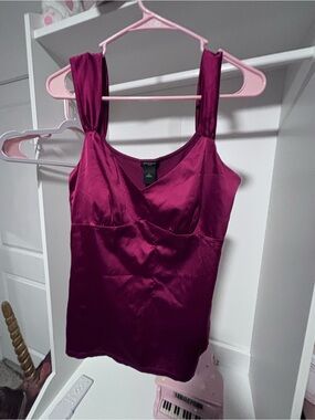 Ann Taylor Satin Wine colored Tank - Size M